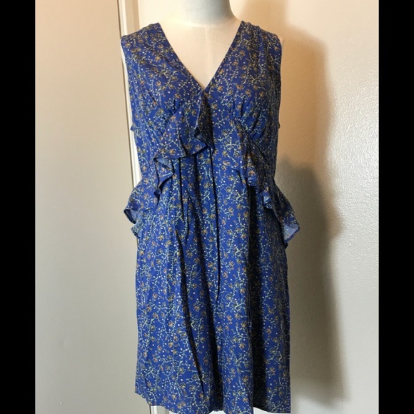 NWT Chelsea & Violet French Blue Ruffled Romper - Picture 1 of 8